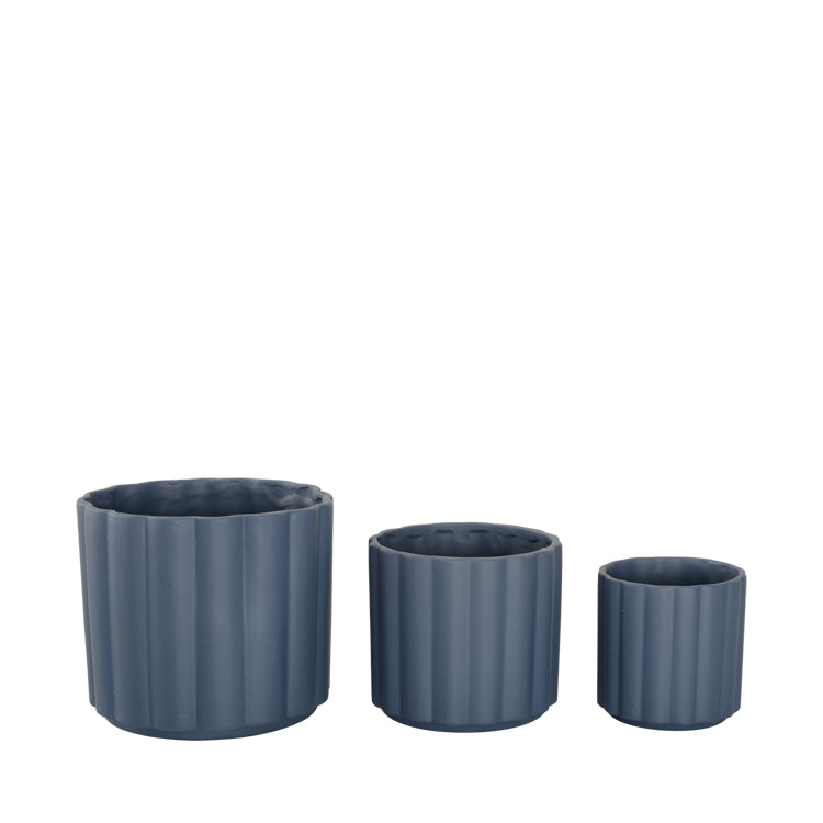 Alexa Set of 3 Planter Pots Azure
