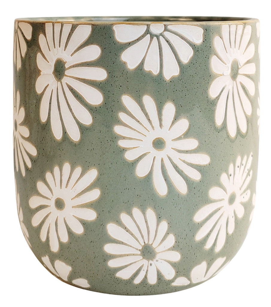 Rylie Floral Planter (Green)