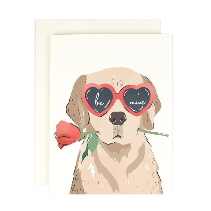 Be Mine Heart Eye Pup - Greeting Card