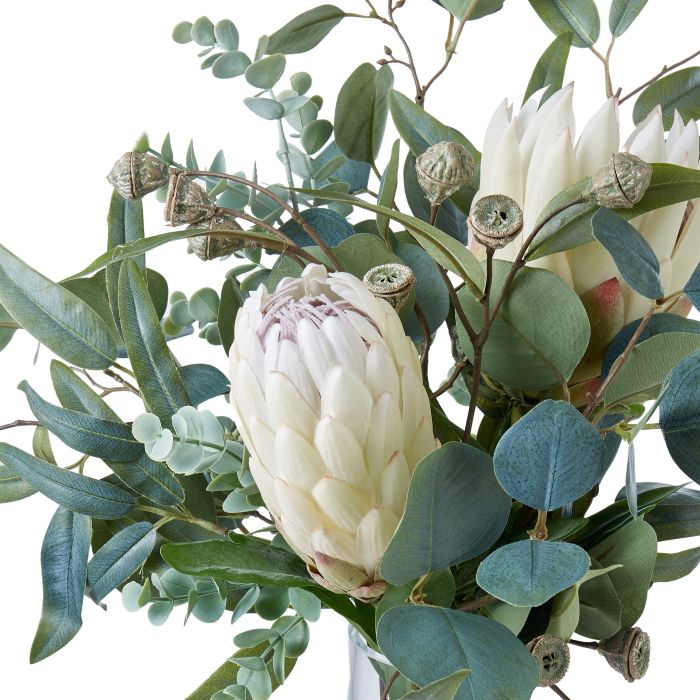 Native King Protea Mix in Vase (Cream)