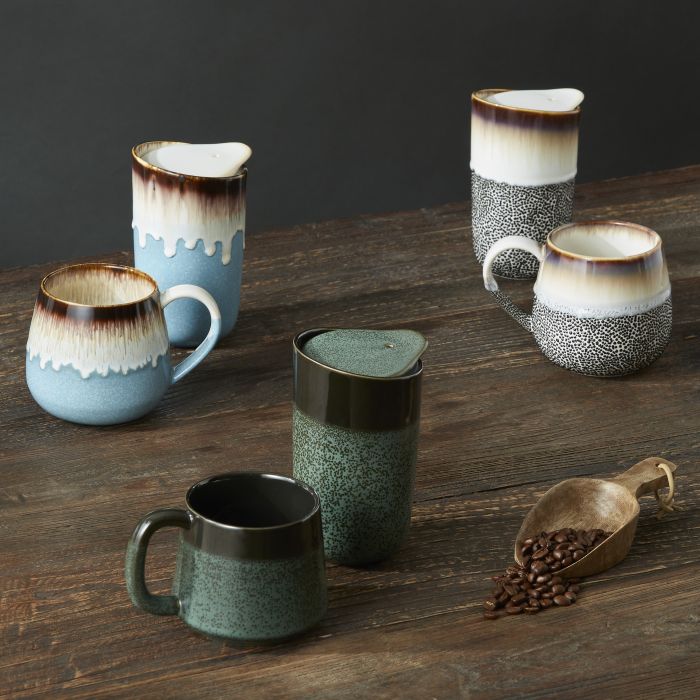 Leaf & Bean Roma Reactive Glaze Mug (Green)