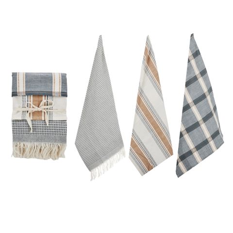 Maye S/3 Cotton Tea Towels - Blue