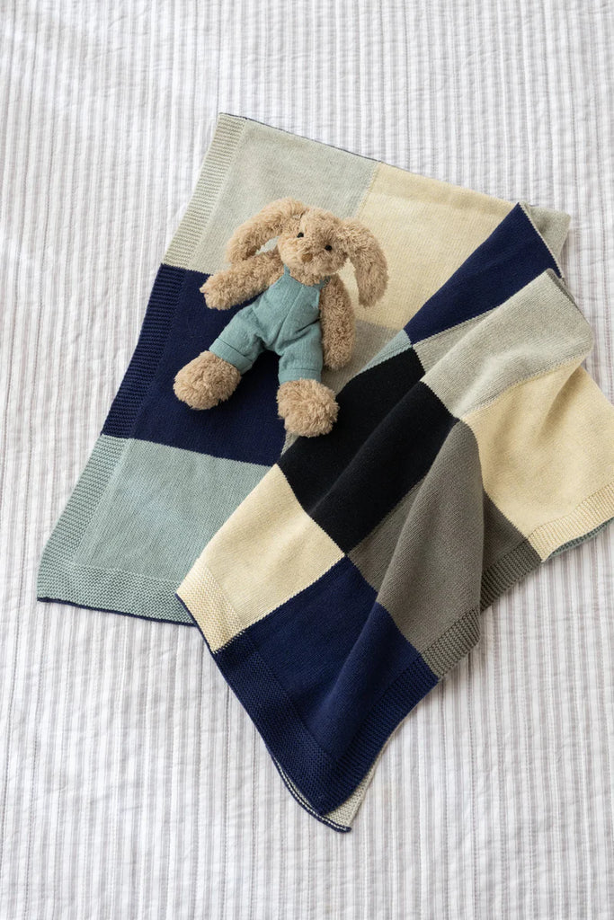 Baby Blanket - Patchwork Blue