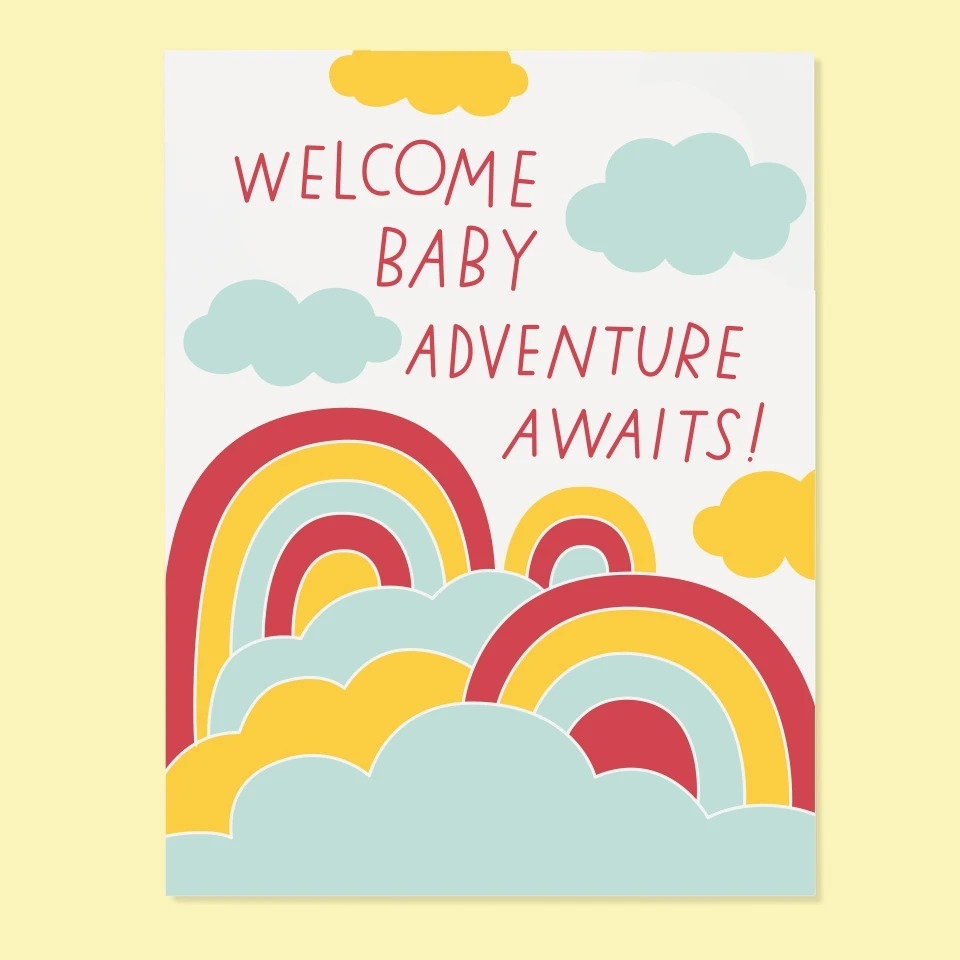 Welcome Baby, Adventure Awaits - Greeting Card